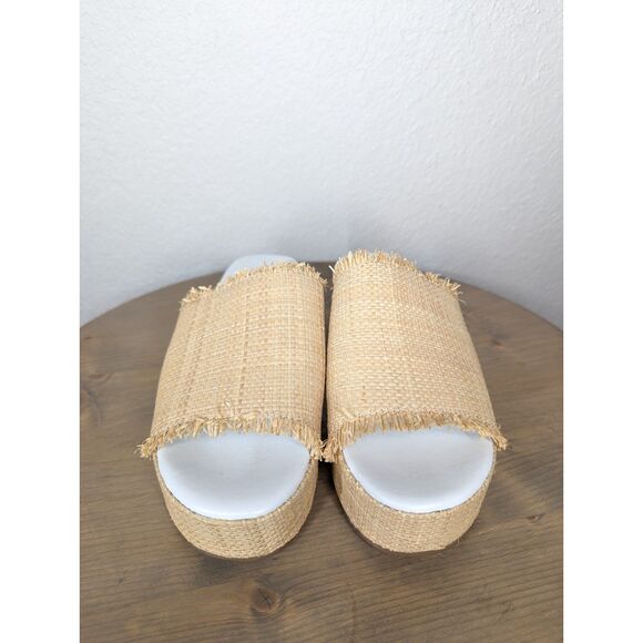 Country Road Fiona Flatform Rafia Platform Sandals Sz EU 38 Brown Beachy Resort - Picture 6 of 8